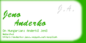 jeno anderko business card